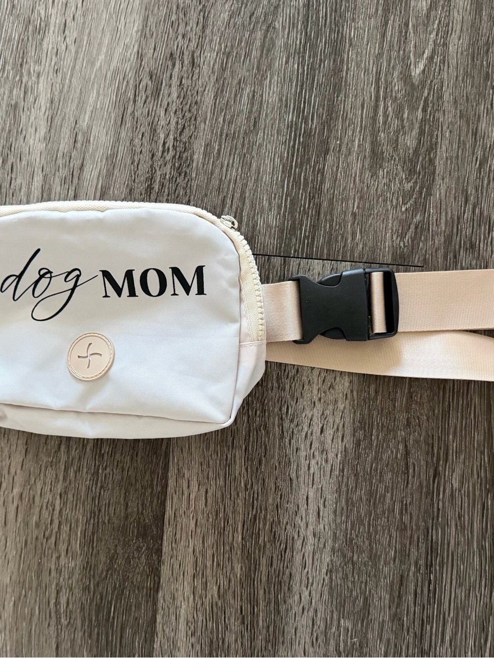 Dog Mom White Waist Bag Belt Bag